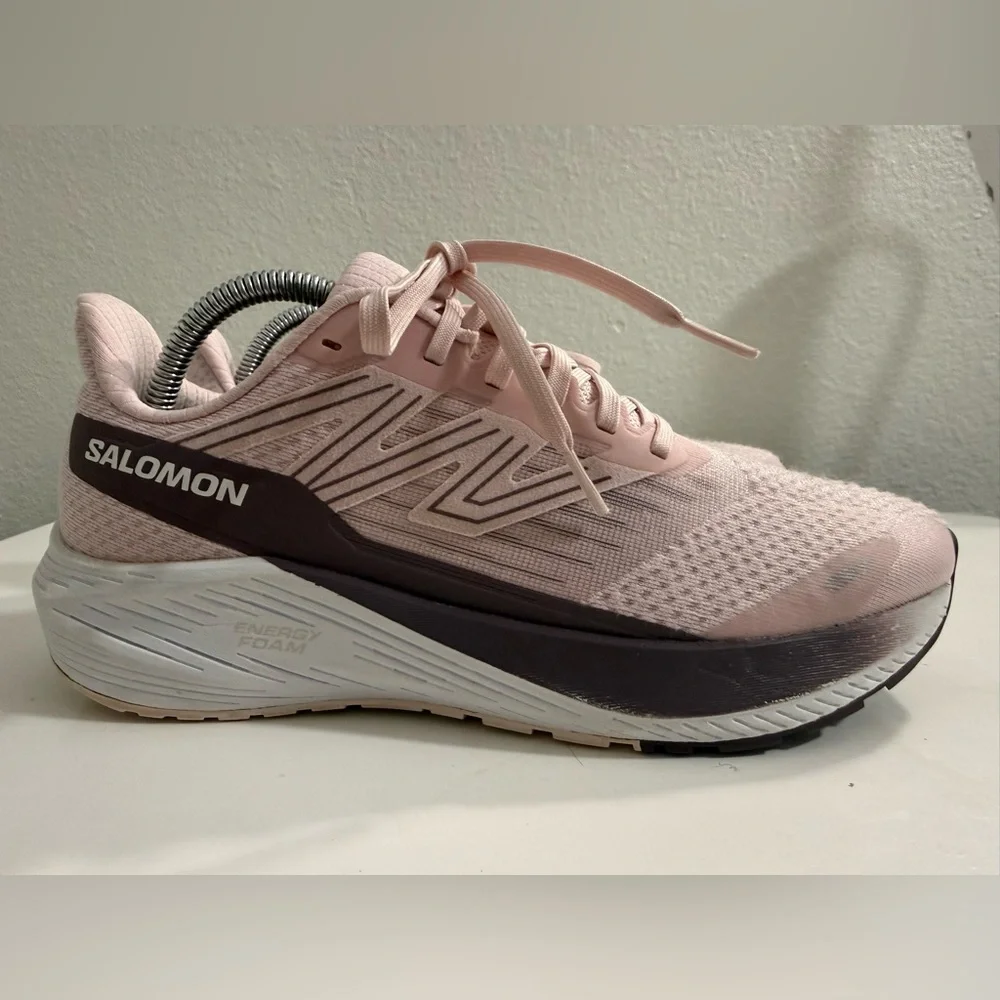 Salomon Aero blaze Women's Running Shoes - Pink and White - Picture 2 of 6